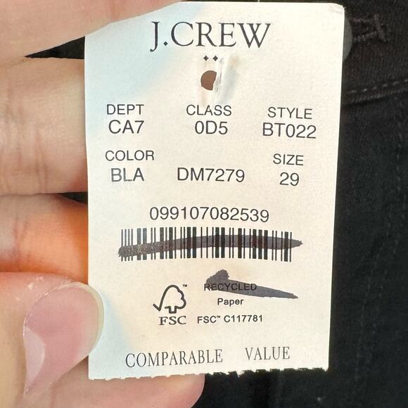 J. Crew Black Essential Straight Jean in All-Day Stretch Size 29 - Picture 4 of 10